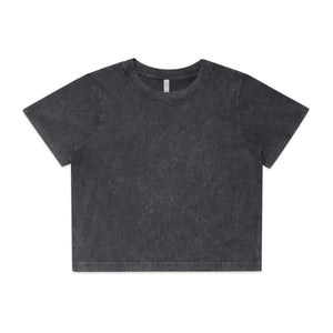 Wo's Stone Wash Heavy Crop Tee