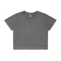 Wo's Stone Wash Heavy Crop Tee