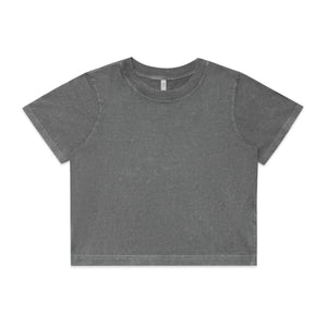Wo's Stone Wash Heavy Crop Tee