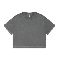 Wo's Stone Wash Heavy Crop Tee