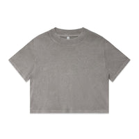 Wo's Stone Wash Heavy Crop Tee