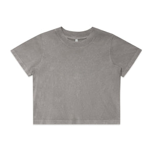 Wo's Stone Wash Heavy Crop Tee