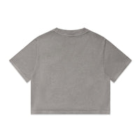 Wo's Stone Wash Heavy Crop Tee