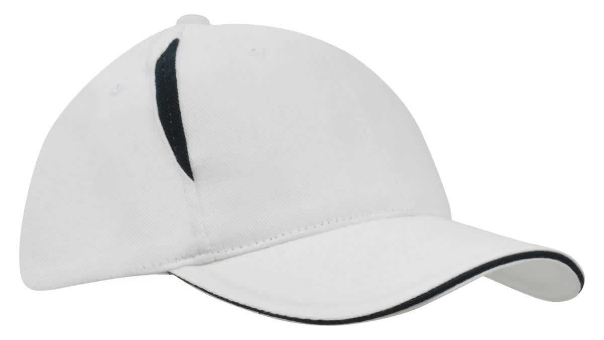 Brushed Heavy Cotton Cap with Crown Inserts & Sandwich