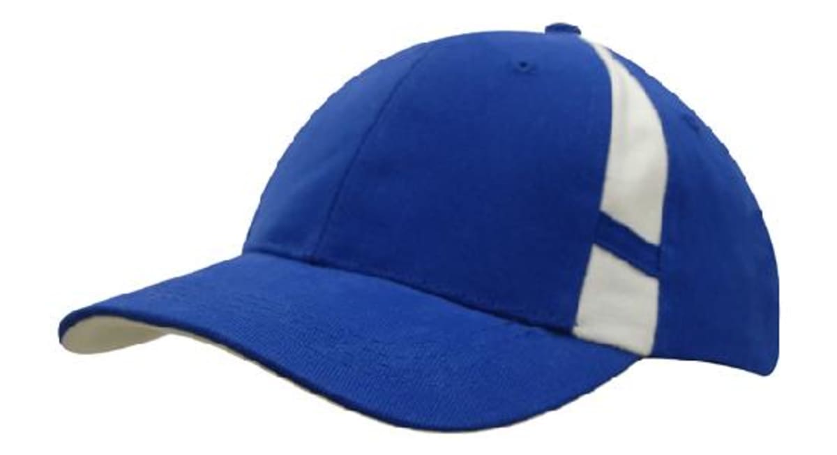 Brushed Heavy Cotton Cap with Crown Inserts & Contrasting Peak Under & Strap