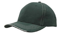 Brushed Heavy Cotton Cap with Contrasting Stitching and Open Lip Sandwich