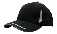 Brushed Heavy Cotton Cap with Crown Inserts, Peak Trim & Sandwich