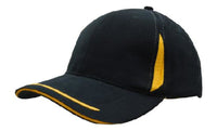 Brushed Heavy Cotton Cap with Crown Inserts, Peak Trim & Sandwich