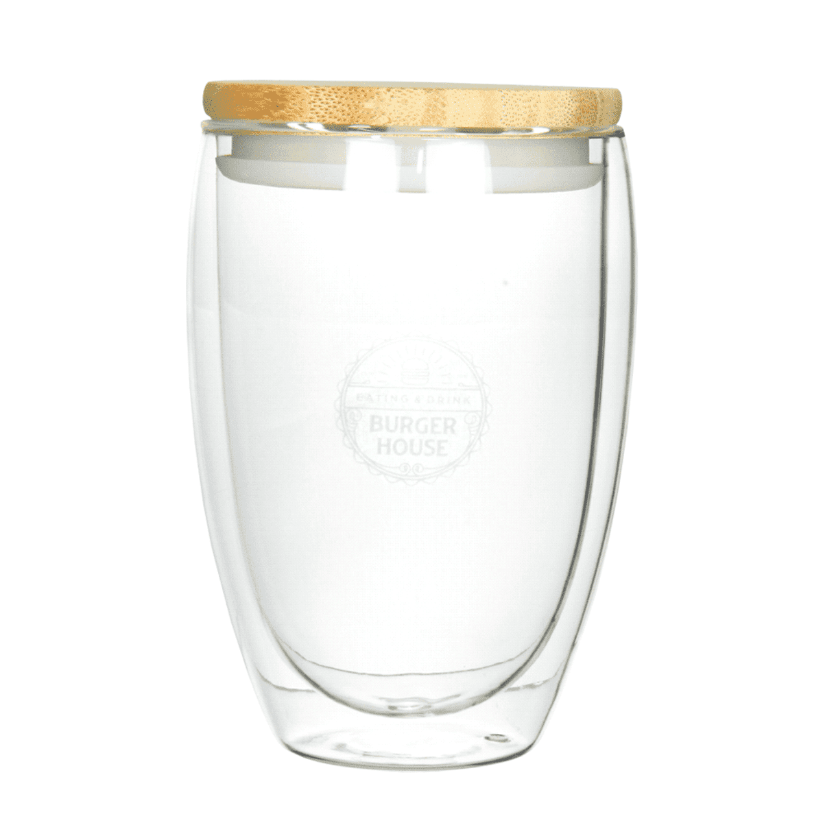 Easton Glass Cup w/ Bamboo Lid 355ml