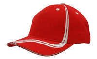 Brushed Heavy Cotton Cap with Waving Stripes on Crown & Peak