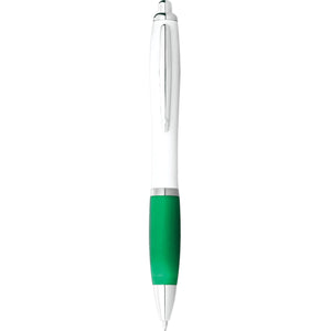 Nash Ballpoint Pen with White Barrel and Coloured Grip