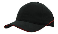 Brushed Heavy Cotton Cap with Crown Piping and Sandwich