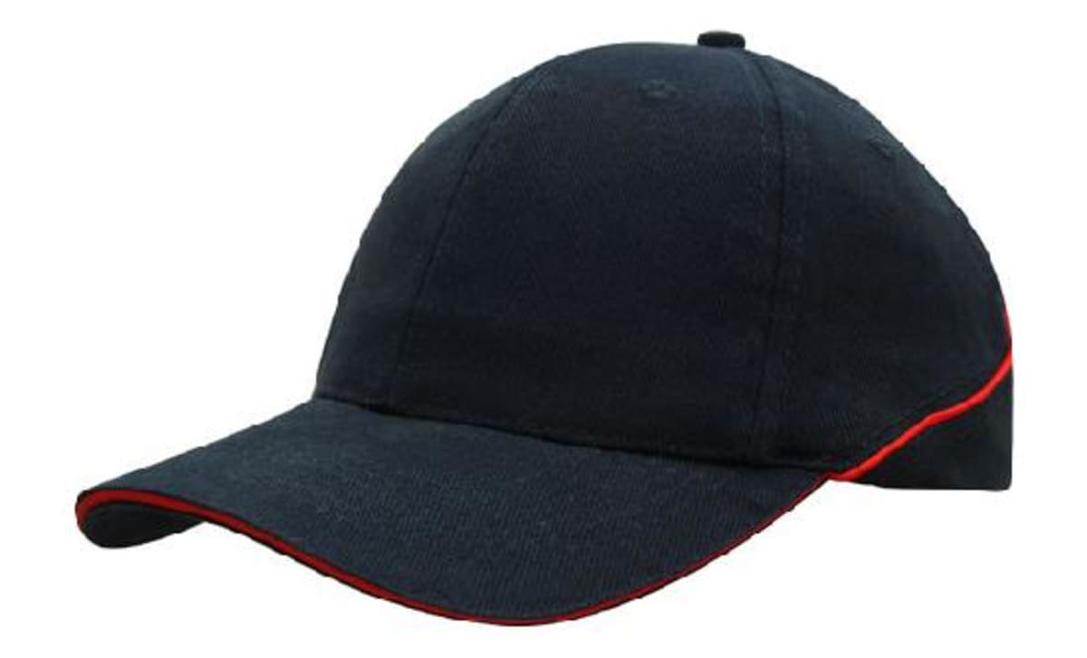 Brushed Heavy Cotton Cap with Crown Piping and Sandwich