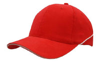 Brushed Heavy Cotton Cap with Crown Piping and Sandwich