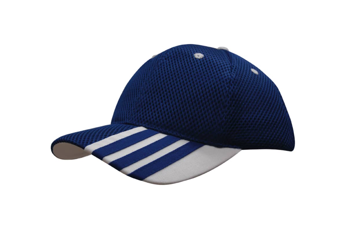 Sandwich Mesh Cap with Striping on Peak