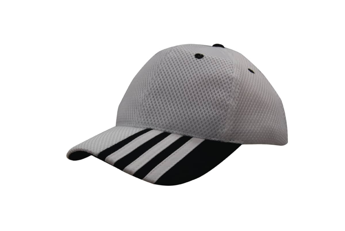 Sandwich Mesh Cap with Striping on Peak