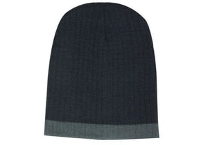 Two Tone Cable Knit Beanie - Toque