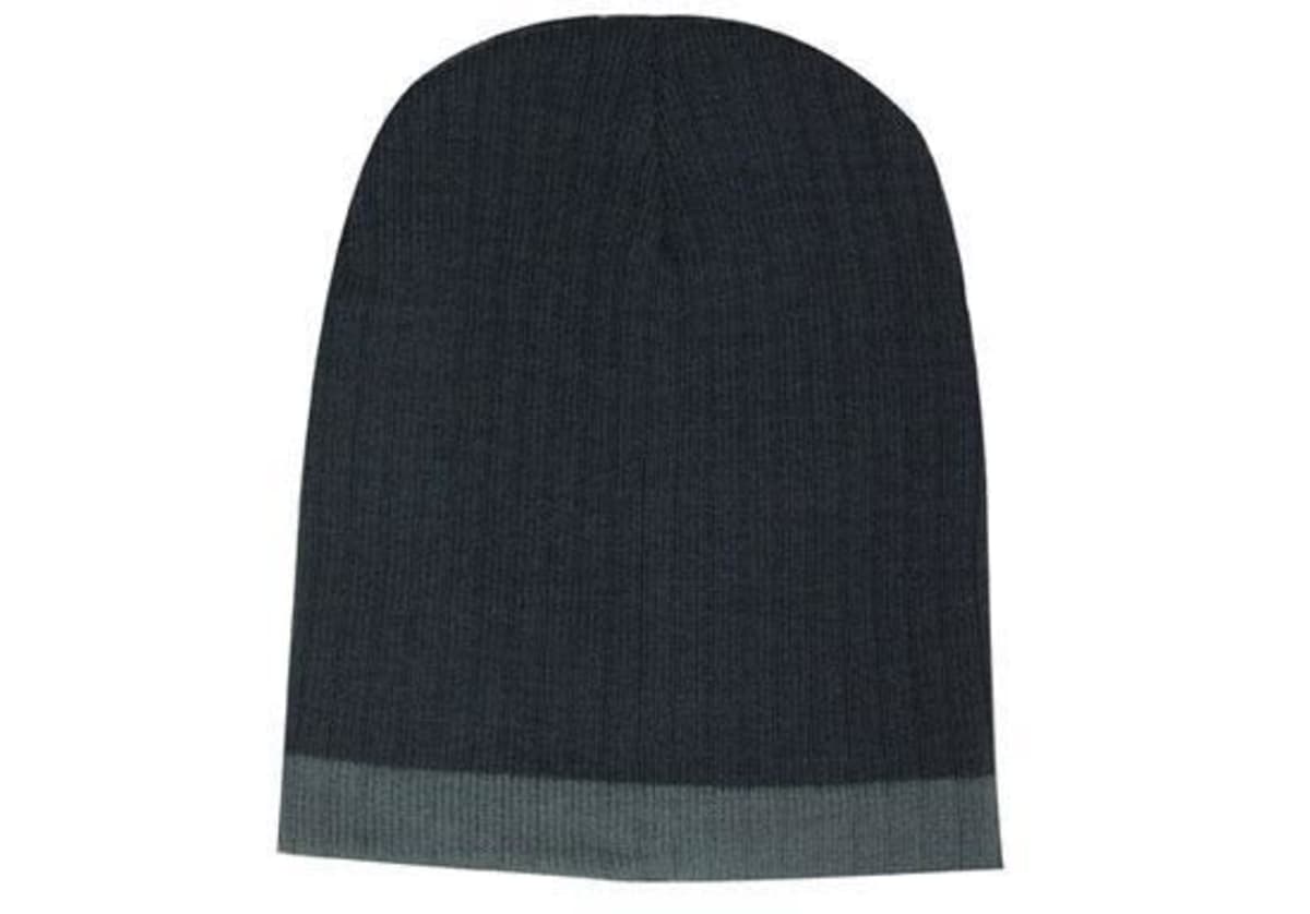 Two Tone Cable Knit Beanie - Toque