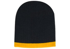 Two Tone Cable Knit Beanie - Toque