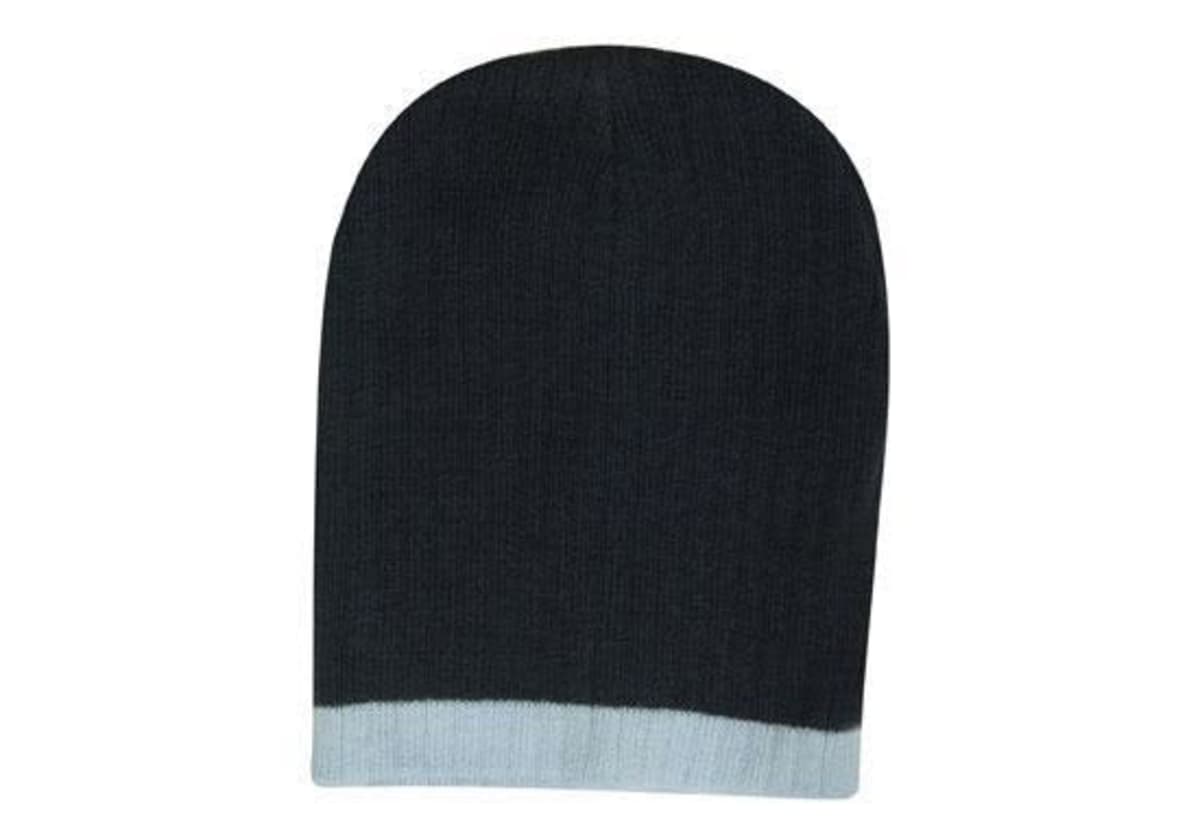 Two Tone Cable Knit Beanie - Toque