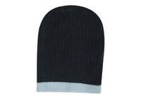 Two Tone Cable Knit Beanie - Toque