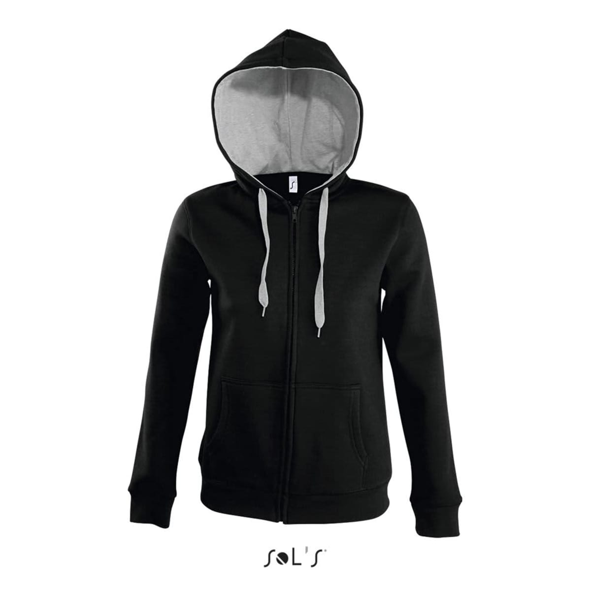 Hoodie Womens 50% cotton 50% polyester brushed fleece lining hidden zipo SOUL