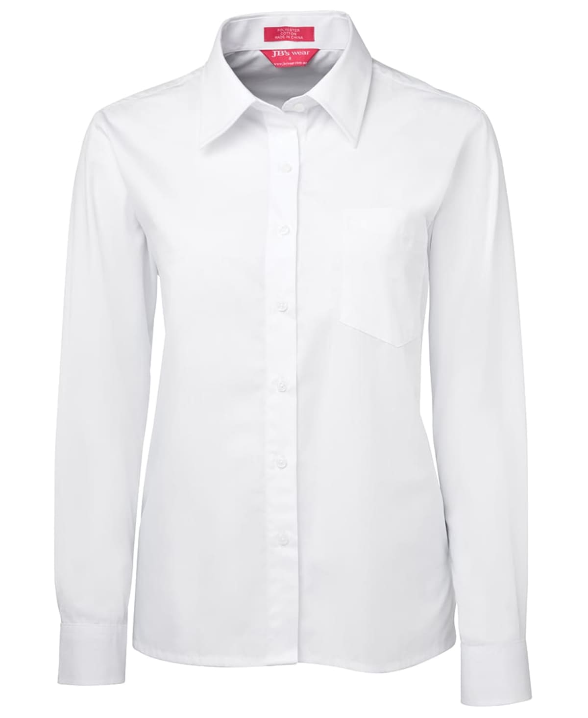 JB's Ladies L/S Original Poplin Shirt White
