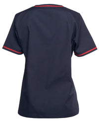 JB's Contrast Ladies Scrubs Top Navy/