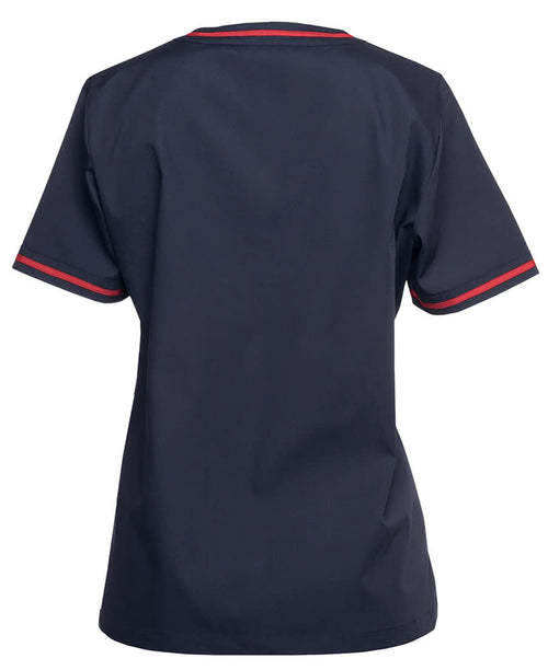 JB's Contrast Ladies Scrubs Top Navy/