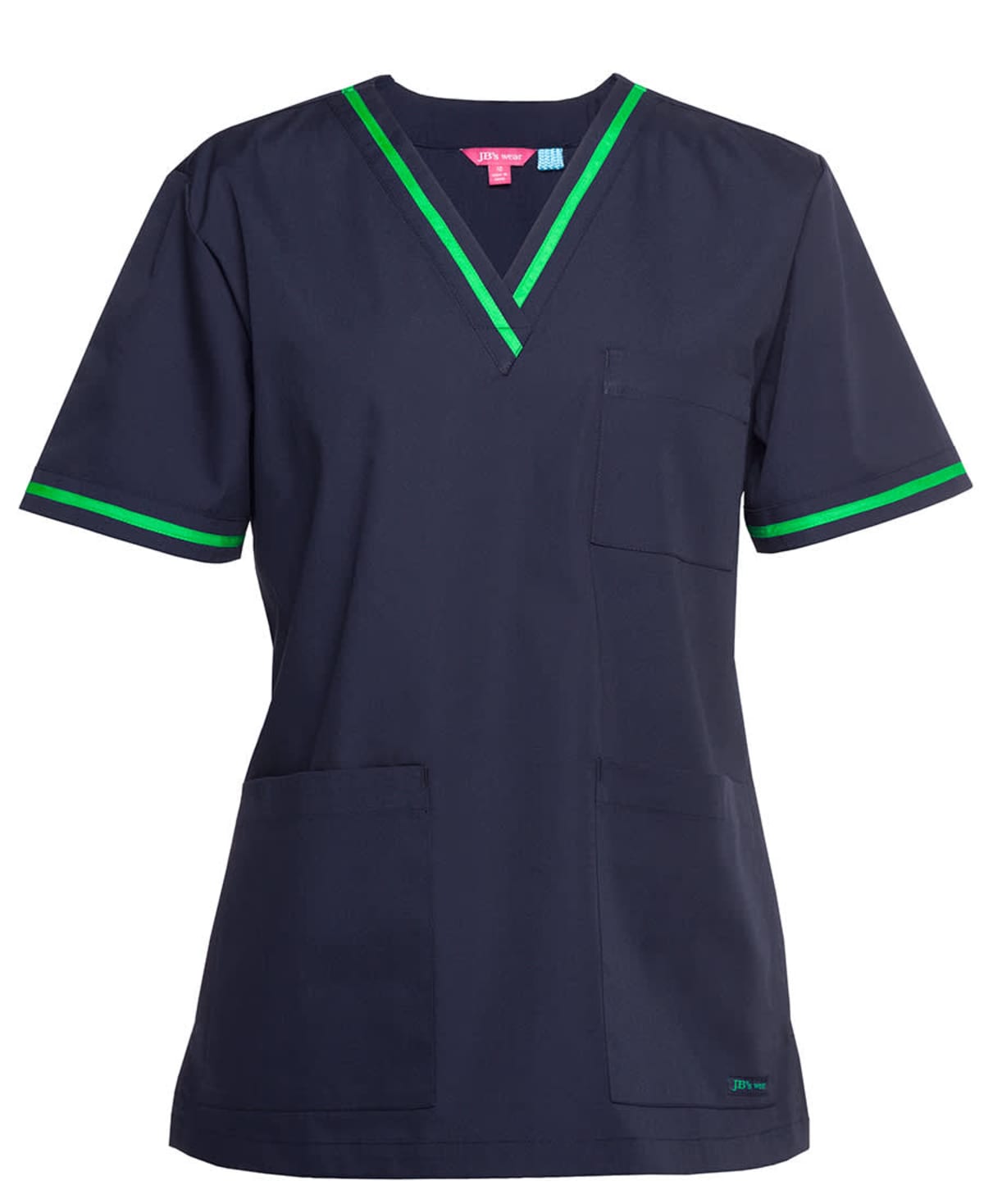 JB's Contrast Ladies Scrubs Top Navy/