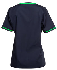 JB's Contrast Ladies Scrubs Top Navy/