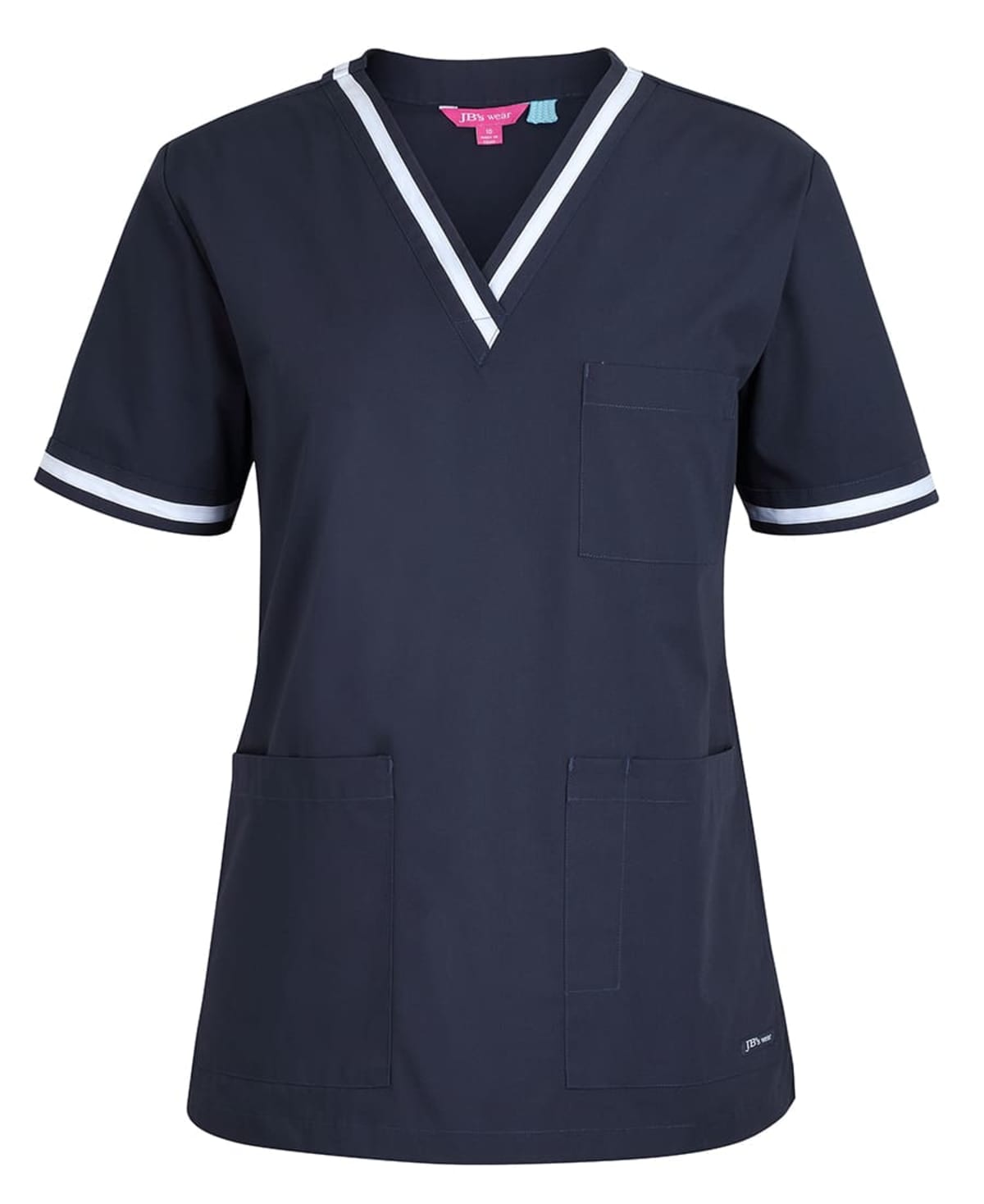 JB's Contrast Ladies Scrubs Top Navy/
