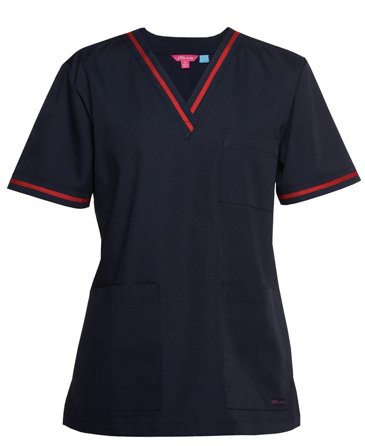 JB's Contrast Ladies Scrubs Top Navy/