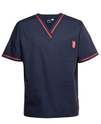 JB's Contrast Unisex Scrubs Top Navy/
