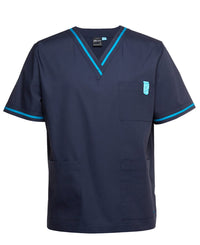 JB's Contrast Unisex Scrubs Top Navy/