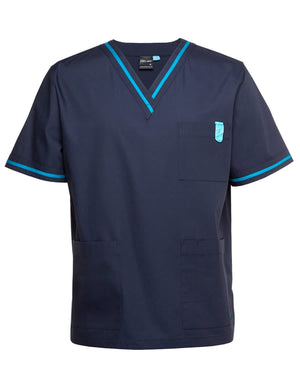 JB's Contrast Unisex Scrubs Top Navy/