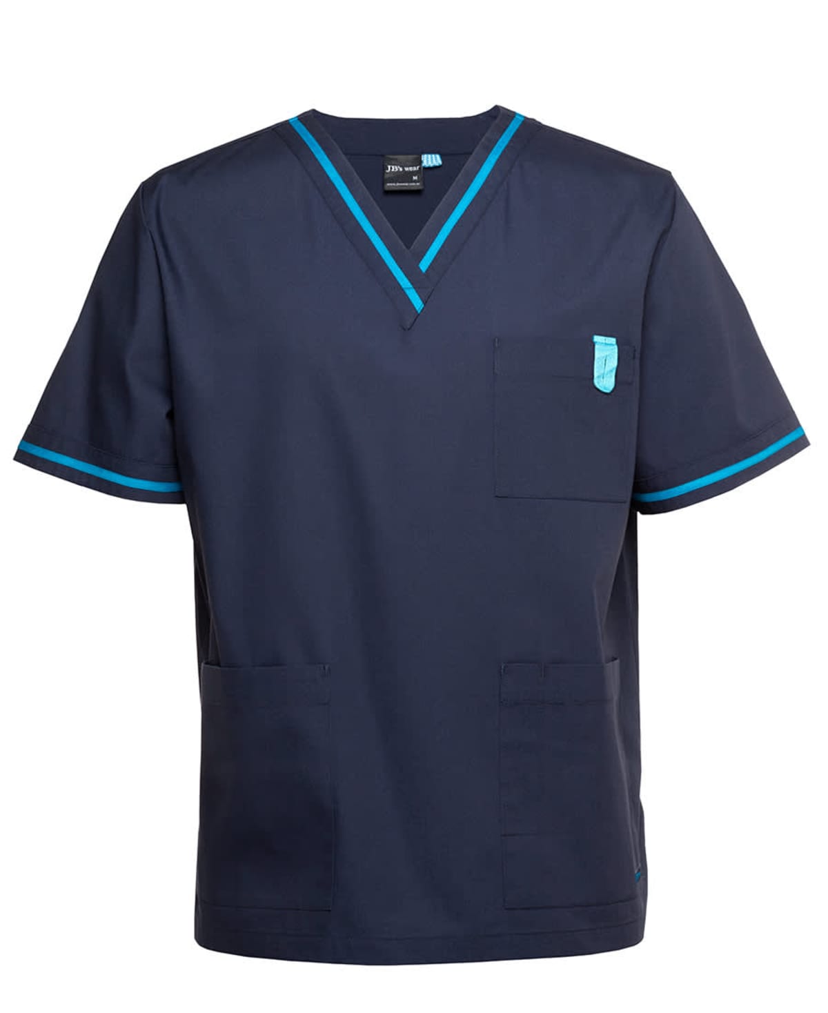 JB's Contrast Unisex Scrubs Top Navy/