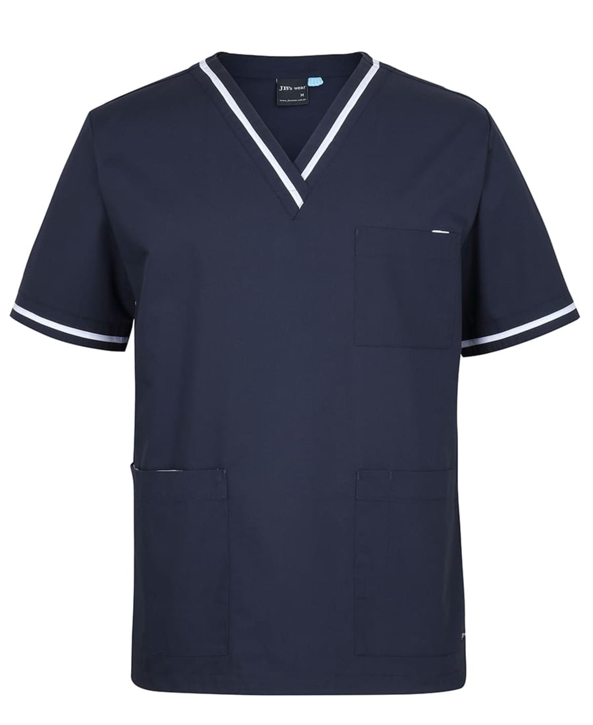 JB's Contrast Unisex Scrubs Top Navy/