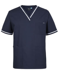 JB's Contrast Unisex Scrubs Top Navy/
