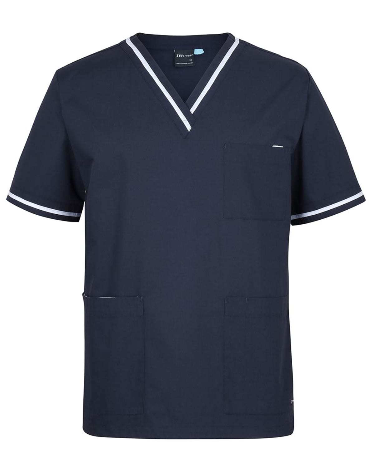 JB's Contrast Unisex Scrubs Top Navy/