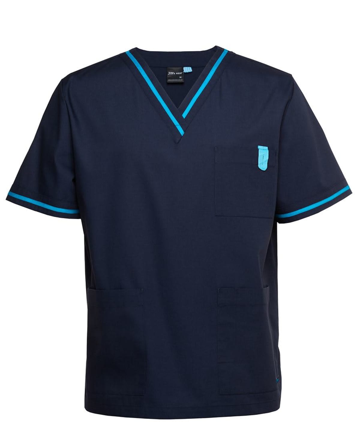JB's Contrast Unisex Scrubs Top Navy/