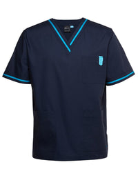 JB's Contrast Unisex Scrubs Top Navy/