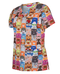 JB's Ladies Scrub Top Printed