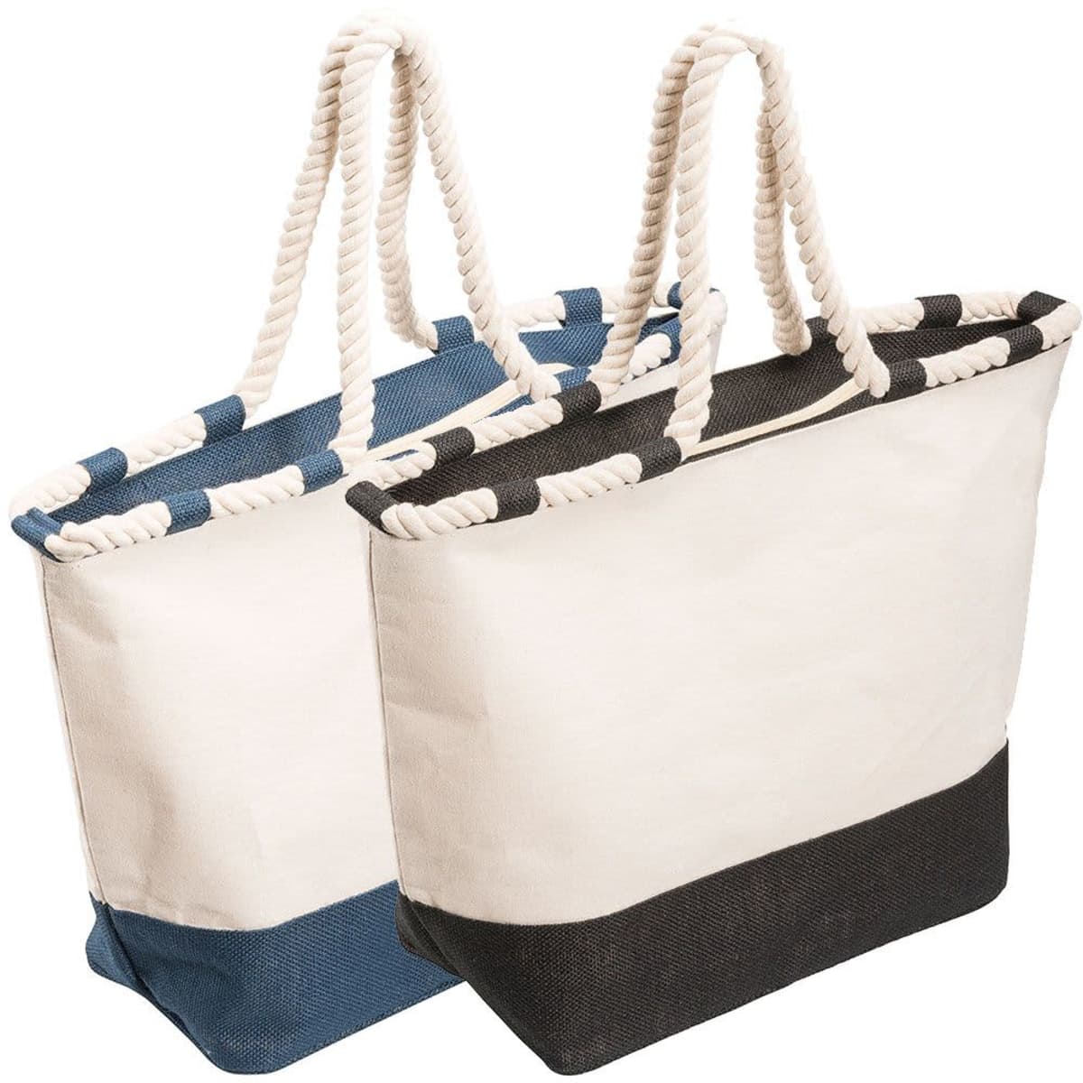 Zippered Laminated Canvas Tote Bag