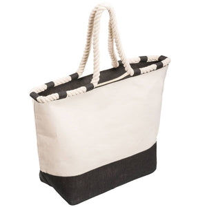 Zippered Laminated Canvas Tote Bag