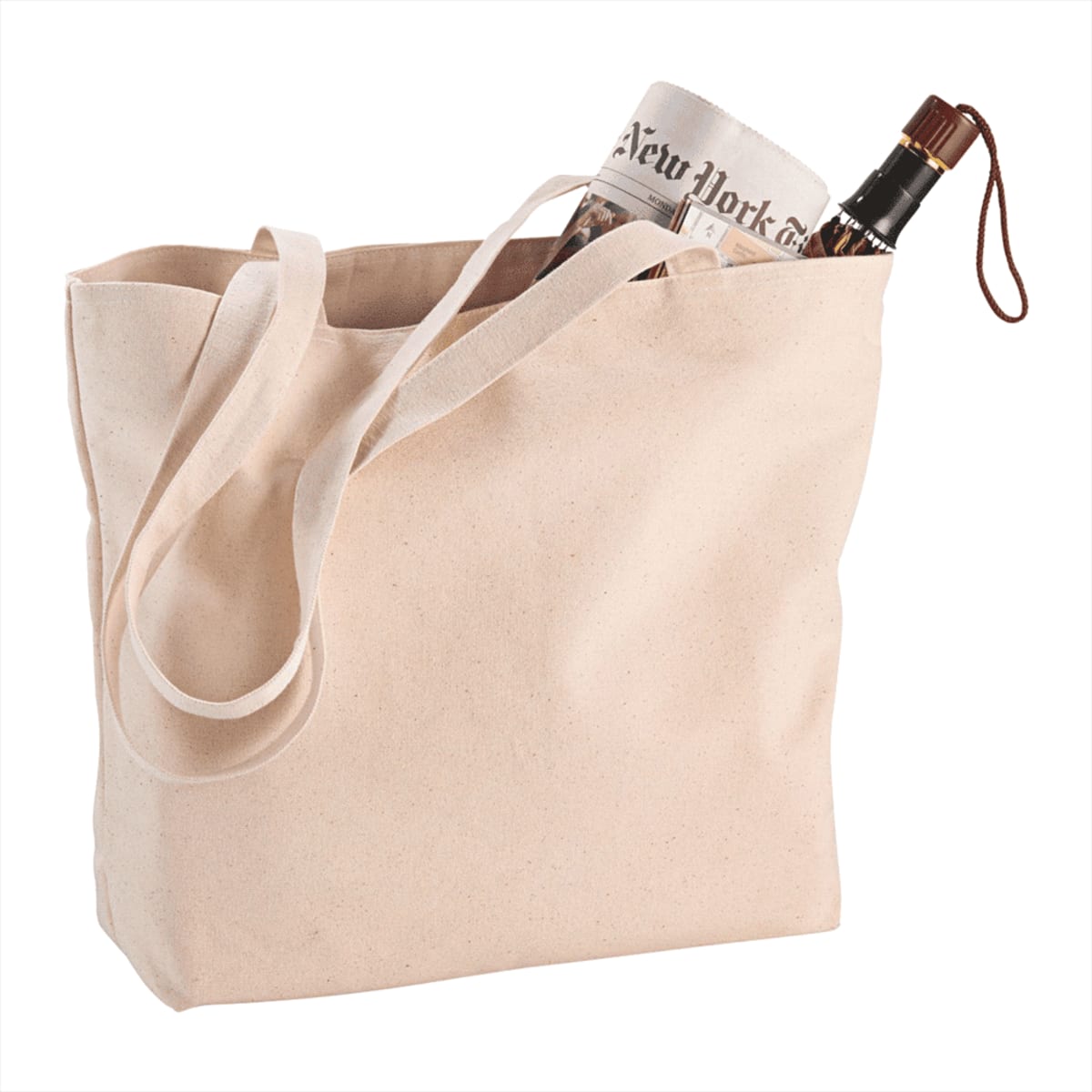 Zippered 10oz Cotton Canvas Shopper Tote