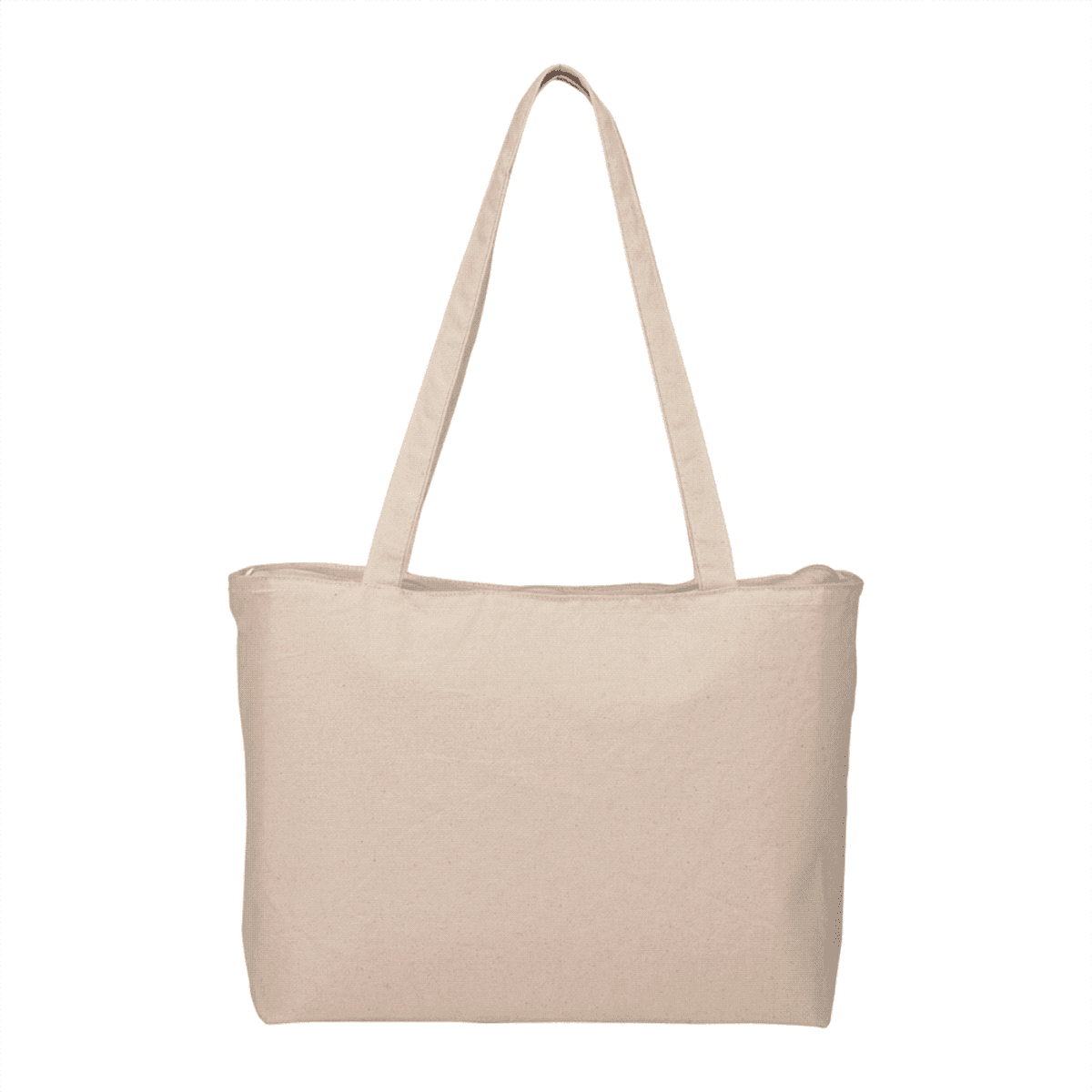 Zippered 10oz Cotton Canvas Shopper Tote