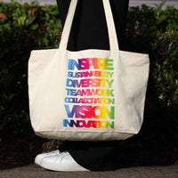Zippered Cotton Canvas Shopper Tote