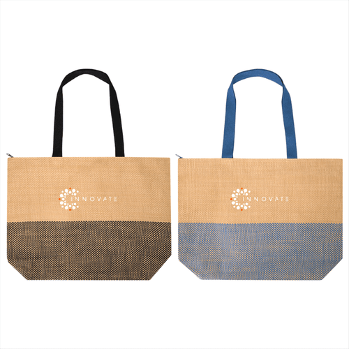 Paper Straw Large Zipped Tote - 21L