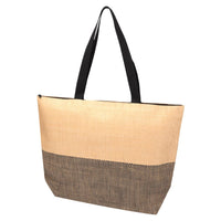 Paper Straw Large Zipped Tote - 21L
